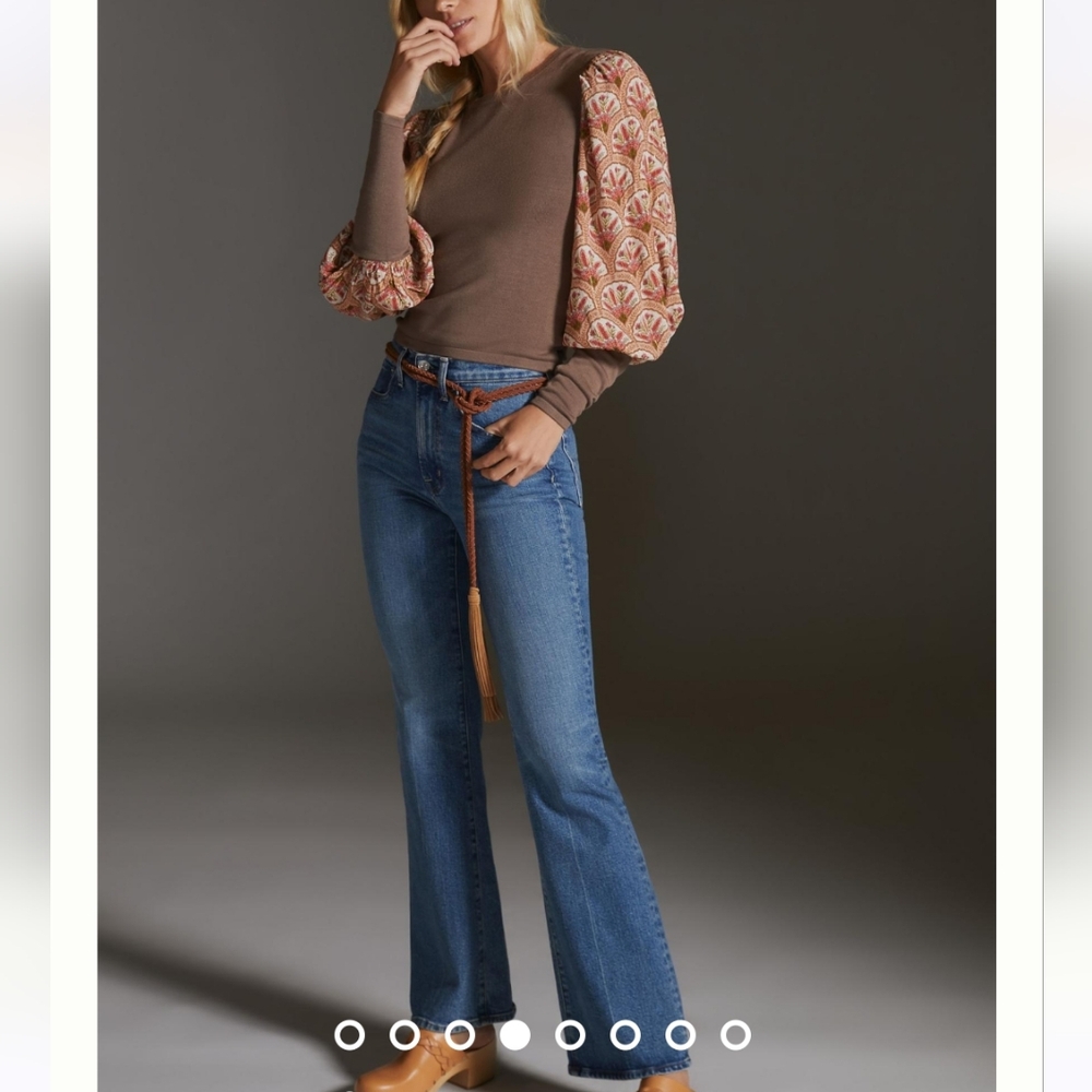 Anthropologie BL-NK Blank London Puff Sleeve Sweater